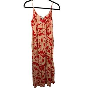 NWT LOFT‎ Sleeveless Tiered Floral Midi Dress Size XS Feminine Vacation Beachy